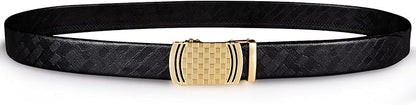 Barry.Wang Mens Belts Leather Ratchet Automatic Buckle Slide Click 1 3/8" Designer Dress Fashion Classic Casual Work Business