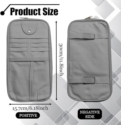 Car Sun Visor Organizer, Auto Accessories Sunglass Holder for Car, Multi-functional Sun Organizer Storage Bag, General Motors Interior Parts Storage Bags are Fit for Cars, SUVs, Trucks (Gray)