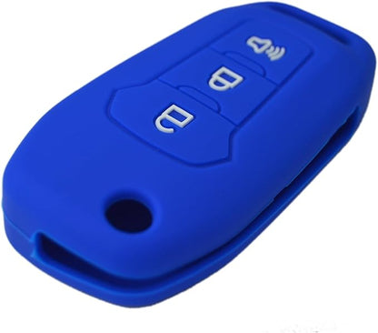 Silicone Key Fob Cover Remote Protector for Ford F150 F250 F350 F450 F550 Raptor Ranger Transit Fusion Bronco EcoSport Escape Explorer Expedition Lightning Maverick XLT (Flip Key)
