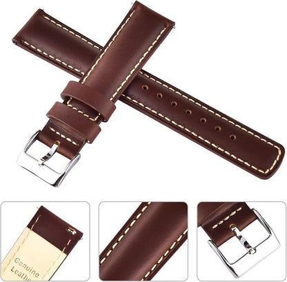 Ritche Christmas Gift Quick Release Leather Watch Bands Genuine Watch Straps for Men Women Top Grain Leather Watch Strap, White Elephant Gifts, Stocking Stuffers for Men, Father's Day gifts