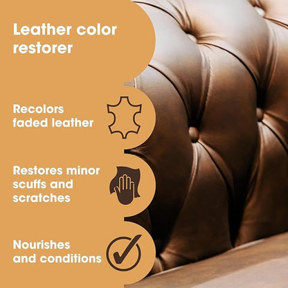 Furniture Clinic The Original Leather Recoloring Balm Pine Green Leather Dye for Furniture, Couches & Car Seats - Restore Scratched, Faded, & Damaged Surfaces