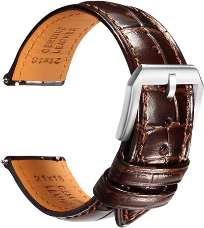 REZERO Leather Watch Bands for Men, Quick Release Watch Straps, Luxury Italian Alligator Grain Embossed Band Replacements 19mm 20mm 21mm 22mm