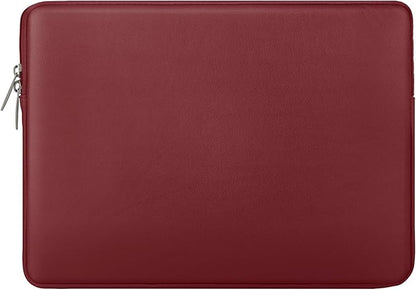 RAINYEAR 13 Inch Laptop Sleeve Soft PU Leather Case Water Resistant Padded Cover Bag Compatible with MacBook Neo A18 13" MacBook Pro/Air A3449 A2681 A3113 A3240 A2338 A2337 (Red)