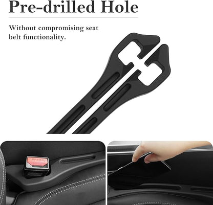 Car Seat Gap Filler 2-Pack, Universal Car Seat Gap Filler Organizer, Seat Gap Plug – Fills Gap Between Seat & Console (Premium Black)