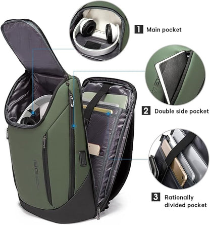 BANGE Business Smart Backpack Waterproof fit 15.6 Inch Laptop Backpack with USB Charging Port,Travel Durable Backpack