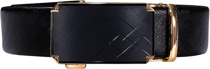 Dubulle Men's Ratchet Belt Gold/Black/Red/Green/Blue/White Automatic Buckle Business Casual Belt Gift - Adjustable Fit