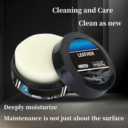 Leather Balm for Cars, Leather Cleaner and Conditioner for Car Interior, Multifunctional Cleaning and Care Cream & Cleaning Paste, Deep Cleaner & Leather Repair Kit for Furniture, Shoes, Bags(2PC)