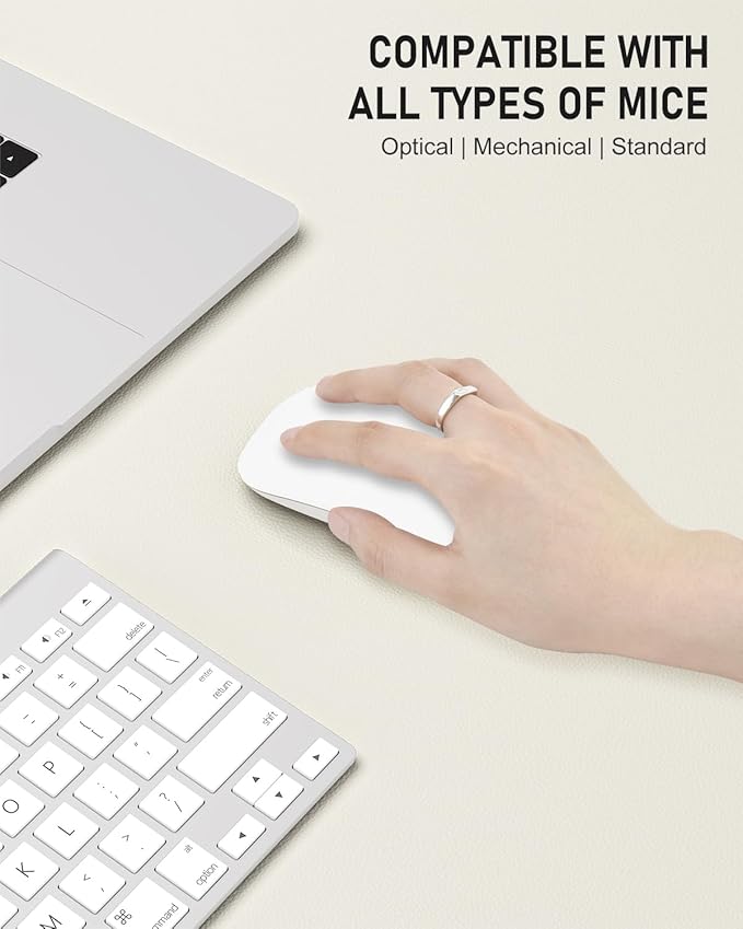 Desk Pad, 48" x 17" PU Leather Non-Slip Desk Mat Large Mouse Pad for Desktop, Waterproof Laptop Computer Writing Mat for Office, Home, Work, Gaming, Ivory White