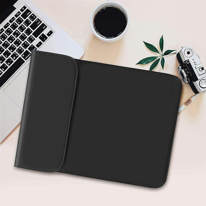 MOSISO Laptop Case 13.3 inch, 13-13.3 inch Laptop Sleeve Compatible with MacBook Neo 13 A18 Pro A3404 /Air 13/Pro 13/Pro 14 M5 M4 M3 M2 M1, Faux Suede Leather Case with Small Bag, Black