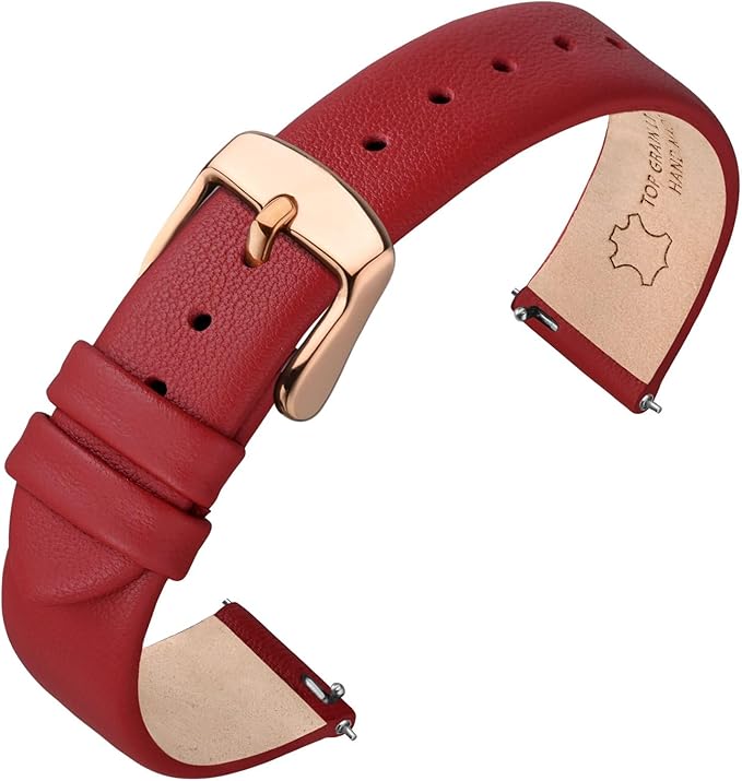 ANNEFIT Watch Bands for Men Women, Top Grain Leather Watch Strap with Quick Release, Band Width 12mm 13mm 14mm 16mm 18mm 20mm 22mm
