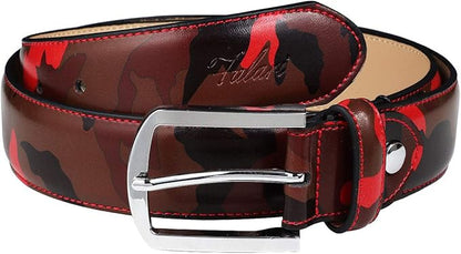 Falari Men Genuine Leather Casual Dress Belt With Single Prong Buckle, Classic Style Belt