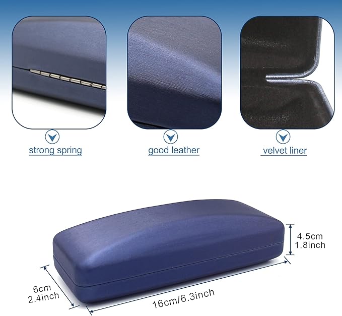 SMARTTOP Hard Shell Eyeglass Case- Glass Case With Cleaning Cloth, Glasses Case hard shell for men women