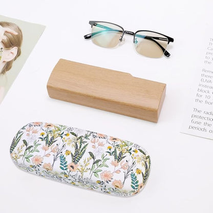PERFECTSIGHT Hard Shell Eyeglasses Case, PU Leather Protective Glasses Case, Cute Eyeglass Case for Women Men Girls