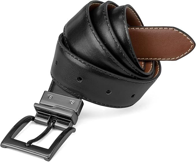 Steve Madden Men's Reversible Men's Dress Casual Every Day Leather Belt
