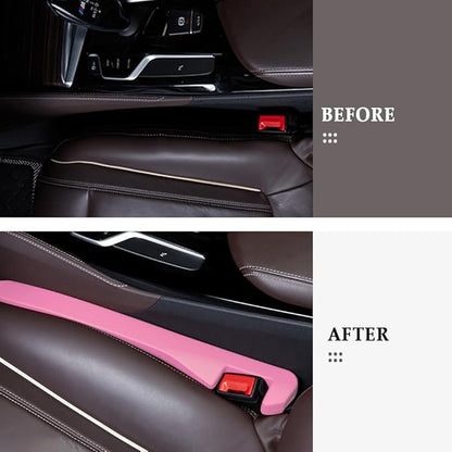 KIFIDAN 2PCS Car Seat Gap Filler,Flexible Seat Gap Organizer Between Seats for Tightly Filling Seat Gaps,Universal Car Side Seat Gap Filler Interior Car Accessories for Women & Men (Pink)
