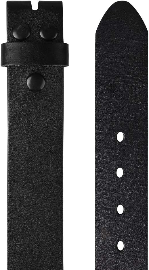 NPET Men's Full Grain Leather Belt Vintage Distressed Style with Snap-On Strap 1 1/2" Wide without Buckle