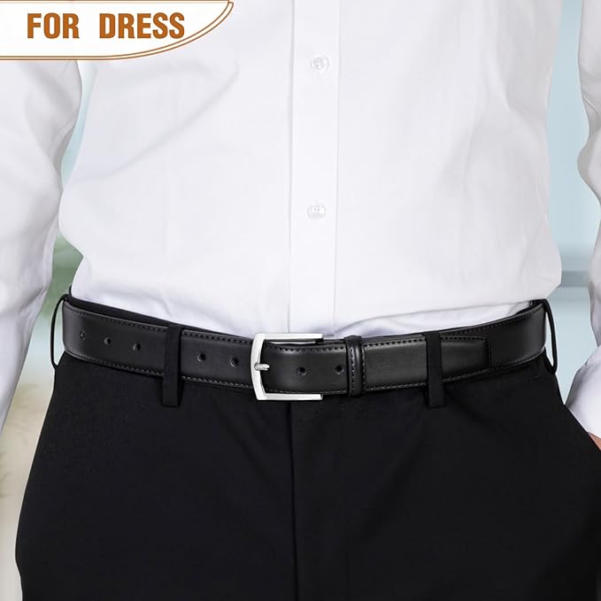 Men's Belt Genuine Leather Belt for Men Dress Casual Golf Jeans Pants 1 3/8"