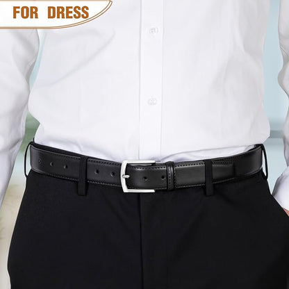Men's Belt Genuine Leather Belt for Men Dress Casual Golf Jeans Pants 1 3/8"