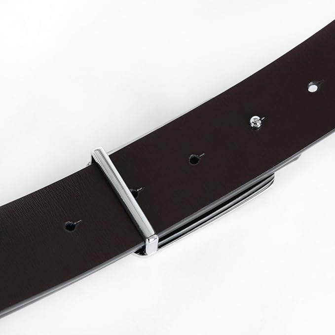 Aurolran Men&Womens Leather Dress Belt Business Automatic Buckle Belt Color-Black Silver Gold