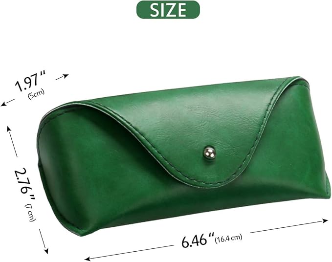 LogHog Portable Leather Glasses Case,Flexible Sunglasses Pouch Slim Case for Women Men Horizontal Eyeglass Case