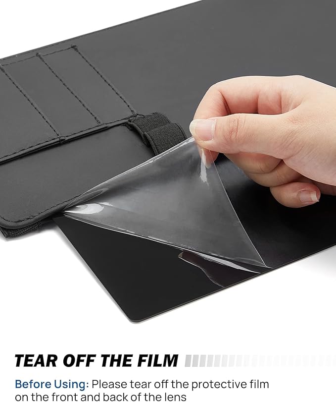 JOYTUTUS Polarized Sunshade Extender for Car with Polycarbonate Lens, Adjustable Sun Visor Extender Anti-Glare, Safe Driving, Window Sun Visor for Car
