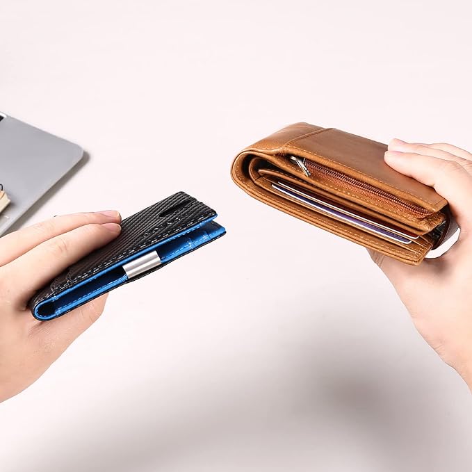 Slim Money Clip Wallet for Men RFID Blocking Bifold Minimalist Front Pocket Wallet, Credit Card Holder for Men Gift
