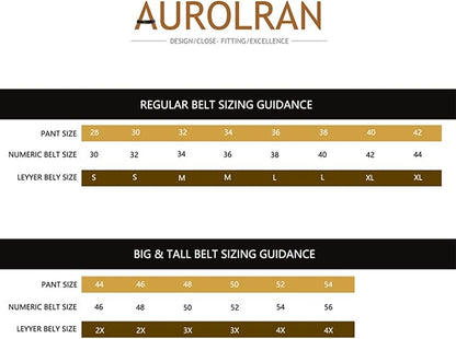 Aurolran Men&Womens Leather Dress Belt Business Automatic Buckle Belt Color-Black Silver Gold