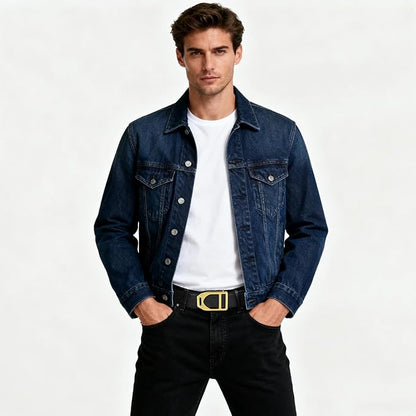 Aurolran Men&Womens Leather Dress Belt Business Automatic Buckle Belt Color-Black Silver Gold