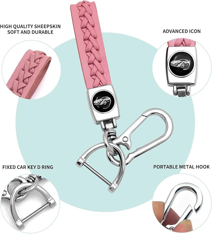 Creativity Suitable for BMW key fob Cover. Advanced soft TPU key box is compatible with F30 F45 F55 G20 G30 X1 X3 X4 X5 X6 X7 3 5 6 7 8 M5 M6 GT series smart key (Type B Pink Key Case + key chain set)