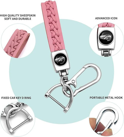 Creativity Suitable for BMW key fob Cover. Advanced soft TPU key box is compatible with F30 F45 F55 G20 G30 X1 X3 X4 X5 X6 X7 3 5 6 7 8 M5 M6 GT series smart key (Type B Pink Key Case + key chain set)