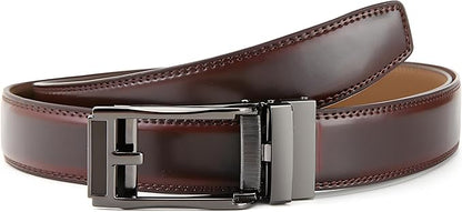 Men's Belt, Leather Ratchet Belt For Men's Dress 3.0cm,1 1/8" Size Adjusted Automatic Buckle