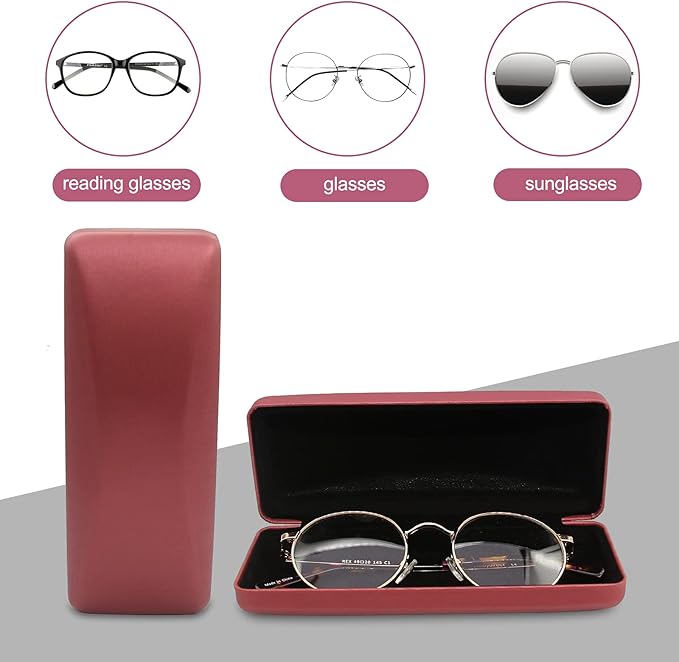 SMARTTOP Hard Shell Eyeglass Case- Glass Case With Cleaning Cloth, Glasses Case hard shell for men women