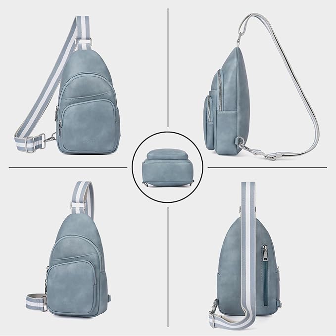 CLUCI Small Sling Bag for Women, Vegan Leather Fanny Pack Crossbody Bags for Women, Chest Bag With Guitar Strap