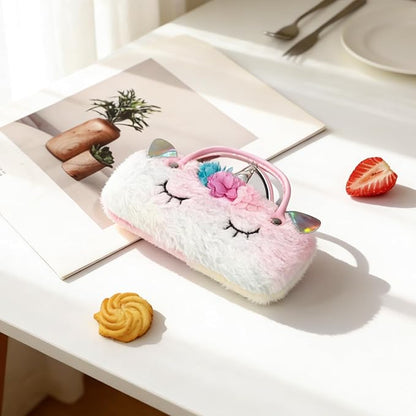 PERFECTSIGHT Hard Shell Eyeglasses Case, PU Leather Protective Glasses Case, Cute Eyeglass Case for Women Men Girls