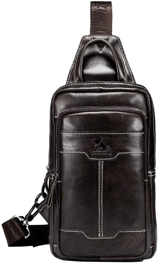 Leather Sling Bag Backpack Daypack Handbag for Men Women Outdoor Travel Camping Fishing Hunting Hiking Crossbody Shoulder Chest Pack Bags