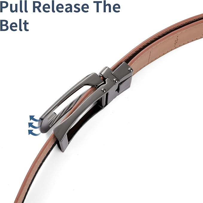 SENDEFN Men's Leather Dress Casual Belt 1 3/8" Automatic Adjustable Click Buckle Belts with Gift Box