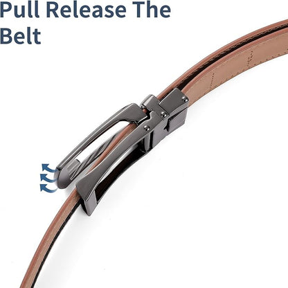 SENDEFN Men's Leather Dress Casual Belt 1 3/8" Automatic Adjustable Click Buckle Belts with Gift Box