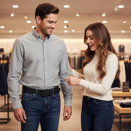F&L CLASSIC Men's Full Grain Leather Belt Handmade, 1.5 Inch Wide Jeans Dress Belt, Gift Box, USA