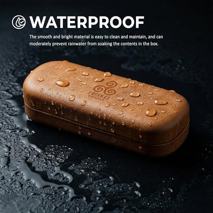 Rounded Rectangle Glasses Case – Hard Shell PU Leather Eyewear Case with Soft Lining & Magnetic Closure