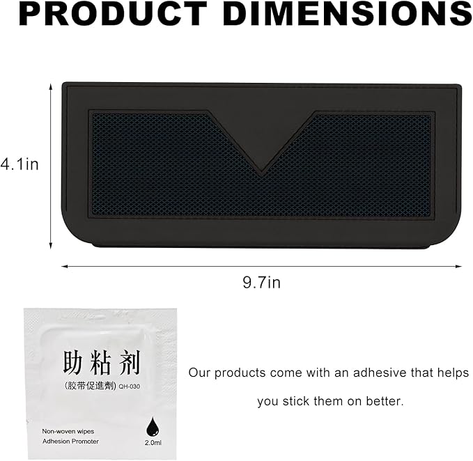Car Sunglasses Case, PU Leather Pocket Self-Adhesive Storage Pouch for Vehicle Door Window Console, Multifunctional Vehicle Interior Organizer for Glasses Phones Wallets Keys (Black)