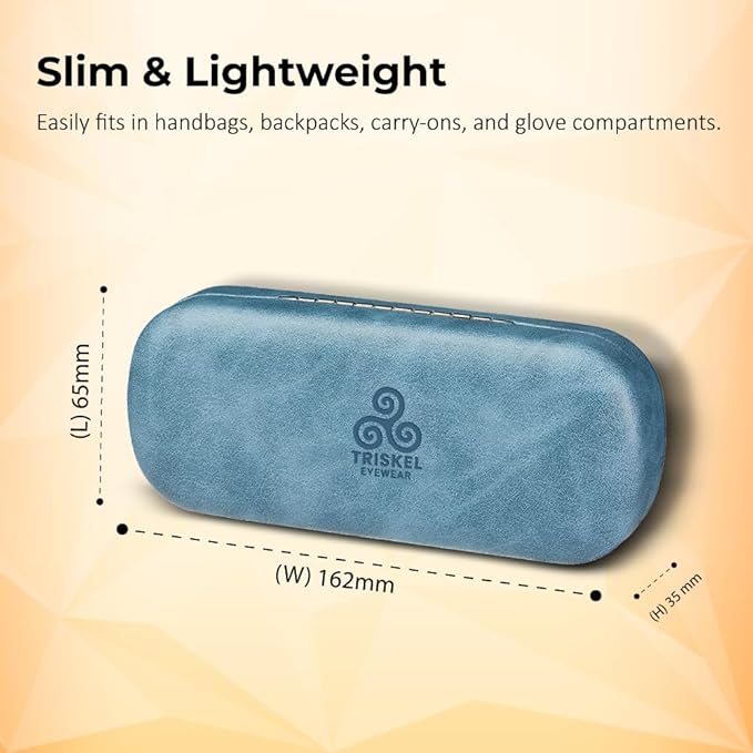 Rounded Rectangle Glasses Case – Hard Shell PU Leather Eyewear Case with Soft Lining & Magnetic Closure