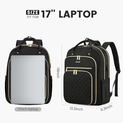LOVEVOOK 17" Laptop Backpack for Women with Laptop Compartment, Water Resistant Travel Work Backpacks Purse Stylish College Business Teacher Nurse Computer Bag