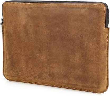 CONTACTS Full Grain Leather 14" Laptop Case Large Document Bag Notary Bag Slim Briefcase for Men