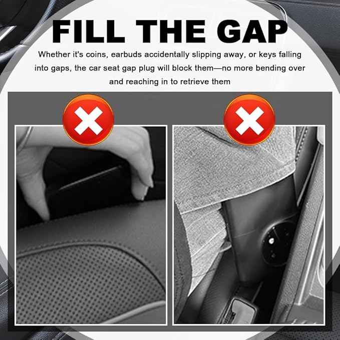 IHOTDER 2026 Upgraded Car Seat Gap Filler 2 Pack,3 in 1 Car Seat Gap Organizer with Slot & Hook for Phone/Keys,Universal Anti-Drop in Between Cars Seats Catcher Fits for Truck SUV