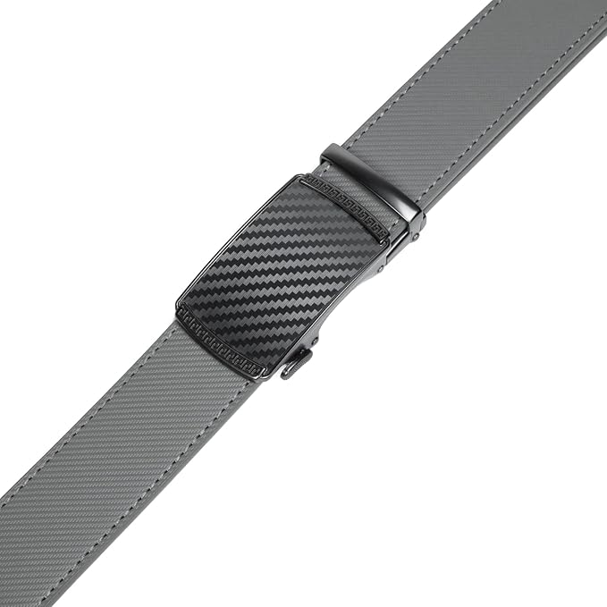 Founders & C Men's Ratchet Belt 1 3/8",Leather Dress Belt Adjustable with Click Sliding Buckle Trim to Exact Fit