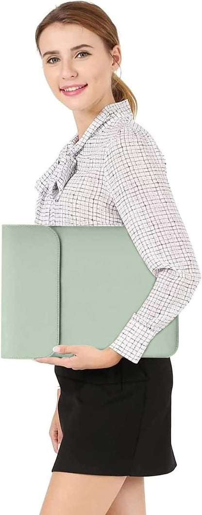 MOSISO Laptop Case 13.3 inch, 13-13.3 inch Laptop Sleeve Compatible with MacBook Neo 13 A18 Pro A3404 /Air 13/Pro 13/Pro 14 M5 M4 M3 M2 M1, Faux Suede Leather Case with Small Bag, Mint Green