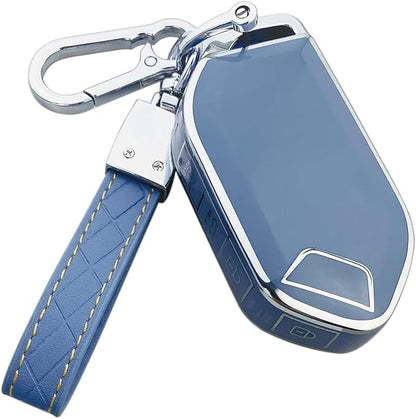 Key Fob Cover Case Compatible with Kia Telluride 2023 2024 2025 EV5 Car Interior Accessories Shell Holder Protector (Blue)