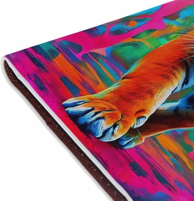 Abstract Tiger Passport Holder for Travel Modern Animal Oil Painting PU Leather Passport Cover Wallet Cute Passport Card Holder for Women and Men