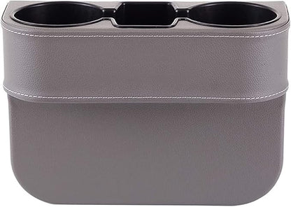 Car Seat Organizer Cup Drink Holders,Multifunctional Gap Filler Storage Box,Insert Organization Helps Reduce Distracted Driving&Holds phone Mount Mug Bottle Cellphones Coasters Wallet Cards (XBD-Gray)