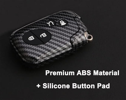 Key Fob Cover Case Fit for 2005-2018 Lexus ES350 GS300 GS350 GS430 GS450h ISC IS250 IS350 LS460 LS600h Keyless Entry Remote Case Holder ABS Carbon Fiber Pattern (Black)